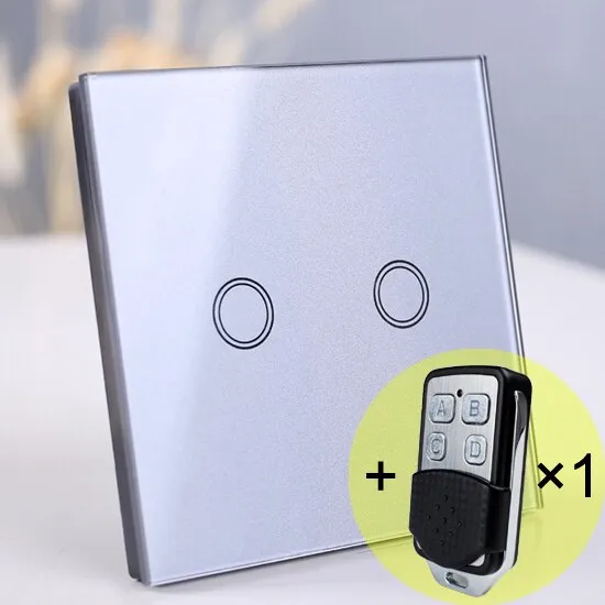 Wireless Wall Light switch touch EU Standard Smart light Switch, 130-240V 1234 Gang Glass Panel Remote Control Touch wall Switch