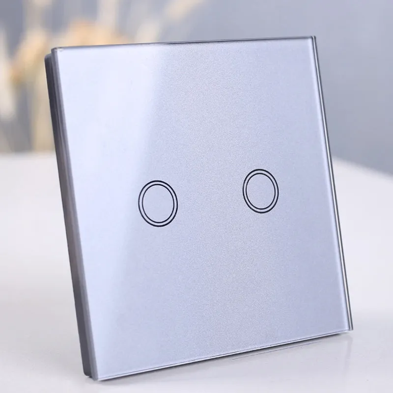 Wireless Wall Light switch touch EU Standard Smart light Switch, 130-240V 1234 Gang Glass Panel Remote Control Touch wall Switch