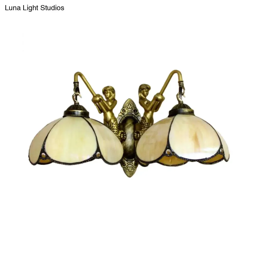 Yellow Glass Sconce Light Fixture with Petal Design - Perfect for Bedroom Lighting