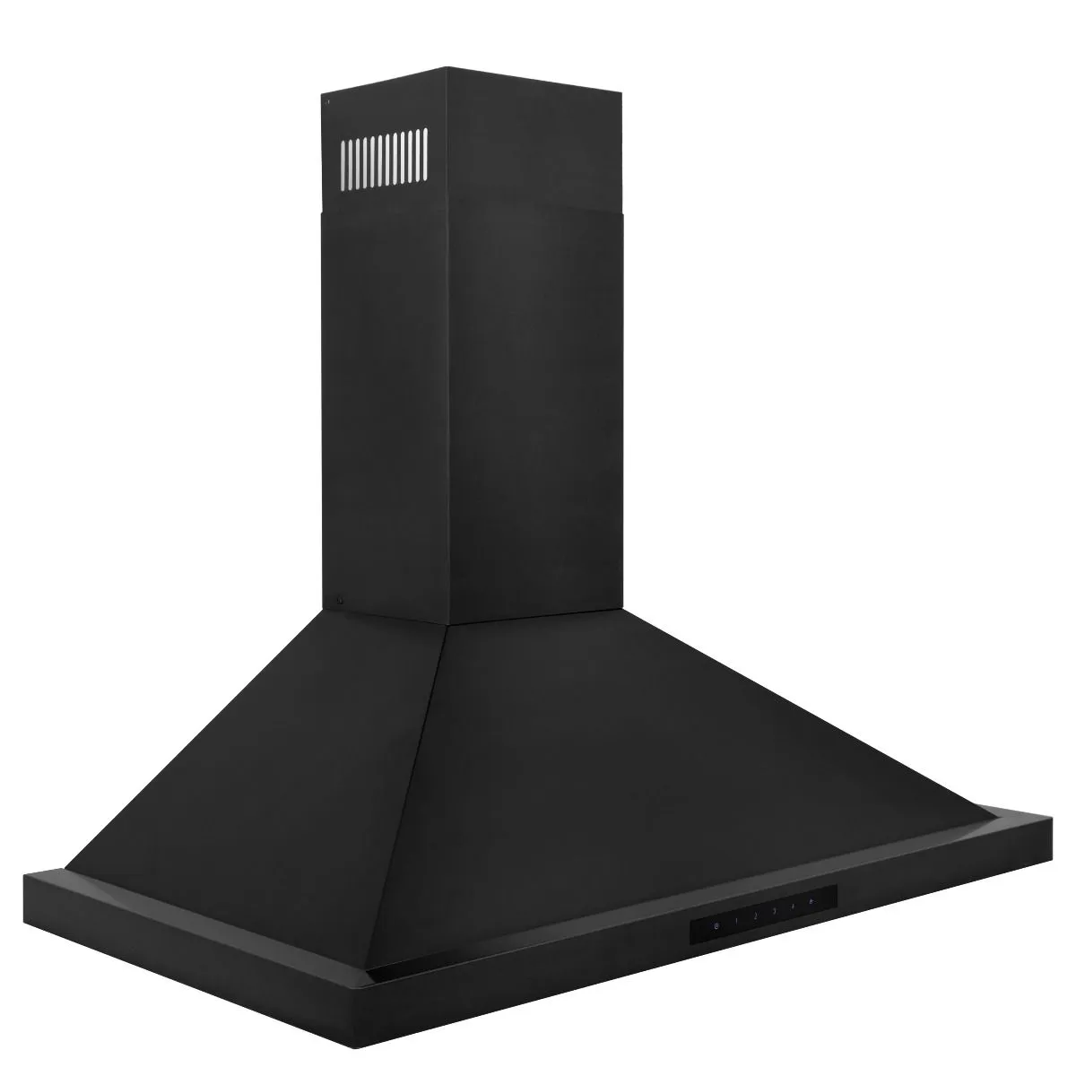 ZLINE 4-Piece Appliance Package - 48-Inch Rangetop with Brass Burners, Refrigerator, 30-Inch Electric Double Wall Oven, and Convertible Wall Mount Hood in Black Stainless Steel (4KPR-RTBRH48-AWD)